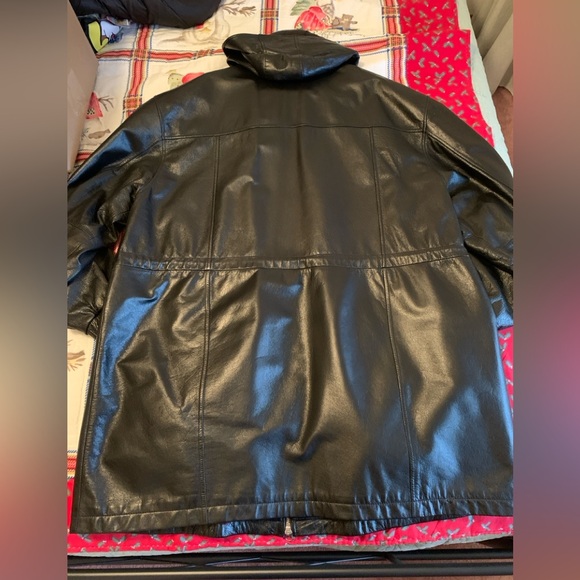 Wilson’s Leather Black Hooded Jacket - Picture 3 of 7